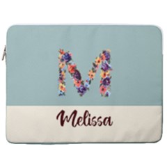 Personalized Initial Name Laptop Sleeve Case with Pocket - 17  Vertical Laptop Sleeve Case With Pocket