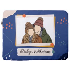 Personalized Photo Illustration Lover Name Laptop Sleeve Case with Pocket - 17  Vertical Laptop Sleeve Case With Pocket