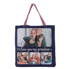 Personalized Phone Connected Heart Lover 4 Grid - Grocery Tote Bag