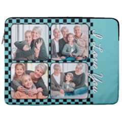 Personalized Photo Grid I Love You - 17  Vertical Laptop Sleeve Case With Pocket