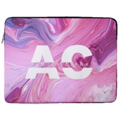 Personalized Name Marble 2 - 17  Vertical Laptop Sleeve Case With Pocket