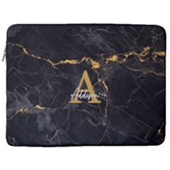 Personalized Name Initial Marble (4 styles) - 17  Vertical Laptop Sleeve Case With Pocket