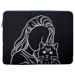 Personalized Hand Draw Style (4 styles) - 17  Vertical Laptop Sleeve Case With Pocket