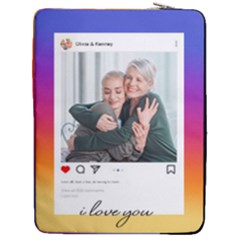 Personalized Name Photo Social Media Frame - 17  Vertical Laptop Sleeve Case With Pocket