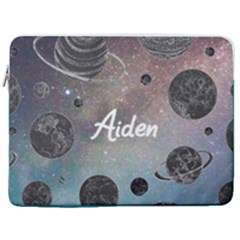 Personalized Space Name Laptop Sleeve Case with Pocket - 17  Vertical Laptop Sleeve Case With Pocket