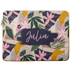 Personalized Tropical Name Laptop Sleeve Case with Pocket (4 styles) - 17  Vertical Laptop Sleeve Case With Pocket