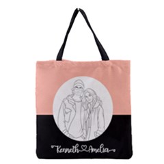 Personalized Hand Draw Style Heart - Grocery Tote Bag