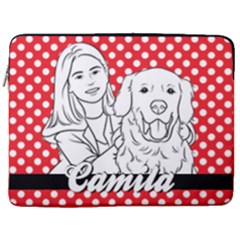 Personalized Hand Draw Style - 17  Vertical Laptop Sleeve Case With Pocket