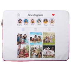 Personalized Instagram Name Laptop Sleeve Case with Pocket - 17  Vertical Laptop Sleeve Case With Pocket