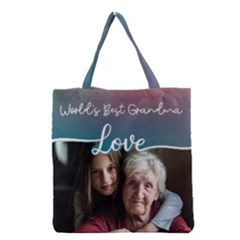 Personalized Worlds Best Grandma Any Text Photo Tote Bag - Grocery Tote Bag