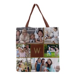 Personalized Initial Photo Tote Bag - Grocery Tote Bag