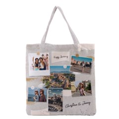 Personalized Collage Travel Photo Any Text Tote Bag - Grocery Tote Bag