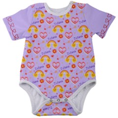 Personalized Peace Rainbow Name Baby Short Sleeve Bodysuit