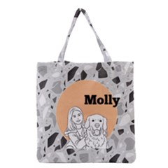 Personalized Stone Hand Draw Style Name Tote Bag - Grocery Tote Bag