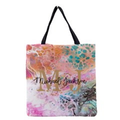 Personalized Initial Name Marble Tote Bag - Grocery Tote Bag