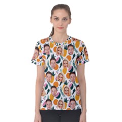 Personalized Couple Many Faces Pineapple Hawaii T-Shirt - Women s Cotton Tee