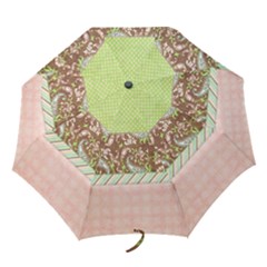 Pink & Brown Paisley Umbrella - Folding Umbrella