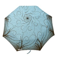Personalized Brown & Aqua Swirl Custom Umbrella - Folding Umbrella