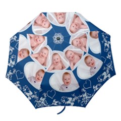 Baby Blue Swirls Umbrella - Folding Umbrella