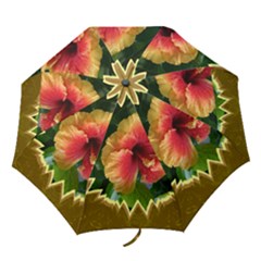 gold hibiscus  umbrella - Folding Umbrella