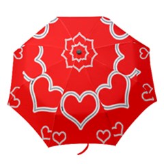 Valentines Zip Heart Umbrella www.CatDesignz.com - Folding Umbrella