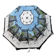 MONOCHROME GRUNGE SWIRL UMBRELLA - Folding Umbrella