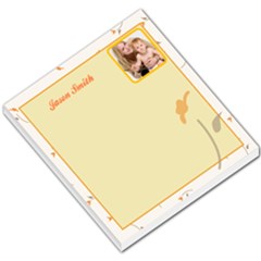 Floral White Border Yellow Background - Small Memo Pads
