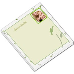 Floral White Border Green Background - Small Memo Pads