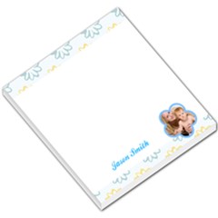 Blue and Yellow Flowers Header and Footer - Small Memo Pads