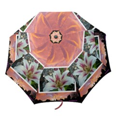 Salmon Sunset floral Umbrella - Folding Umbrella