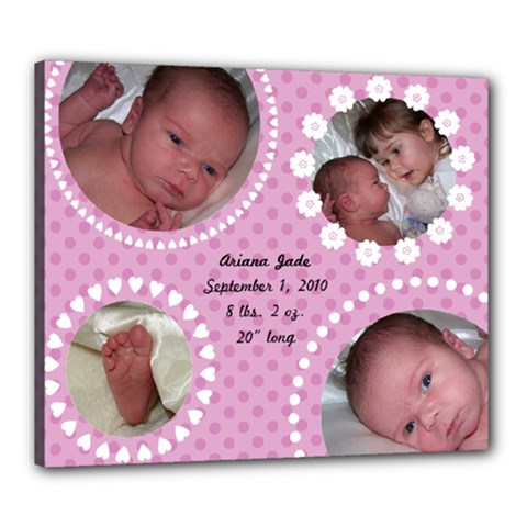 Pink Polka Dots 20x24 Canvas - Canvas 24  x 20  (Stretched)