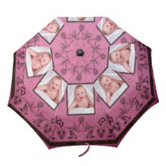 Pink & Brown Art Neuveau Umbrella - Folding Umbrella