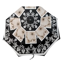 Art Nouveau Black & White Folding Umbrella
