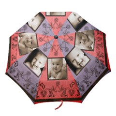 art nouveau red and purple folding umbrella