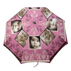 Art nouveau pretty in pink folding umbrella