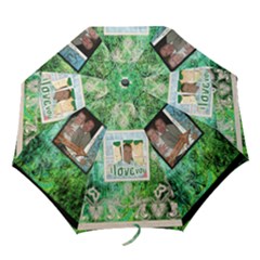 Art Nouveau Eden Dreams Green Lace Umbrella - Folding Umbrella