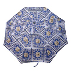 Bright Blue Lace Umbrella - Folding Umbrella