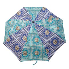 Shades of Blue Lace Umbrella - Folding Umbrella