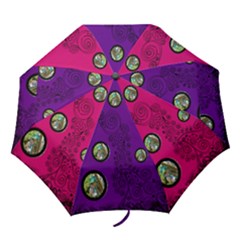 Fantasia purple & pink swirls multi frame folding umbrella