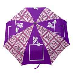 Purple Floral Folding Umbrella