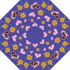 Flowers and Hearts - Folding Umbrella