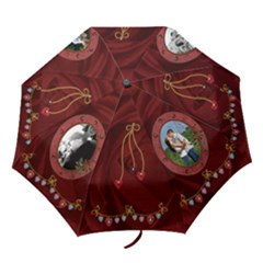 Hearts, Hearts, Hearts Red Folding Umbrella