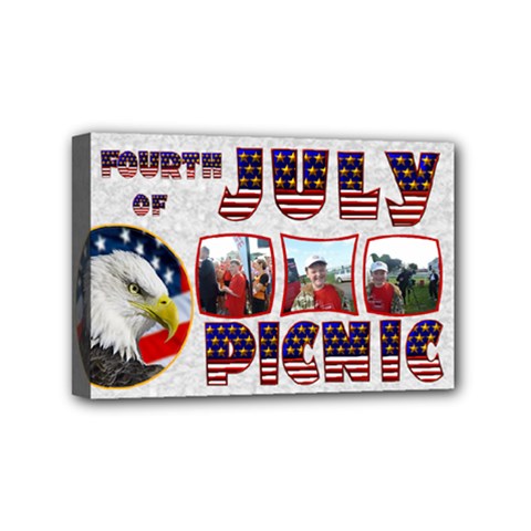 4th of July Picnic 6 x 4 stretched canvas - Mini Canvas 6  x 4  (Stretched)