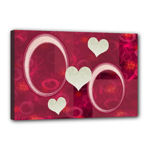 I Heart You pink 18x12 stretched Canvas - Canvas 18  x 12  (Stretched)