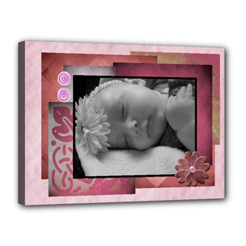 Pink Single Photo 16X12 Template - Canvas 16  x 12  (Stretched)