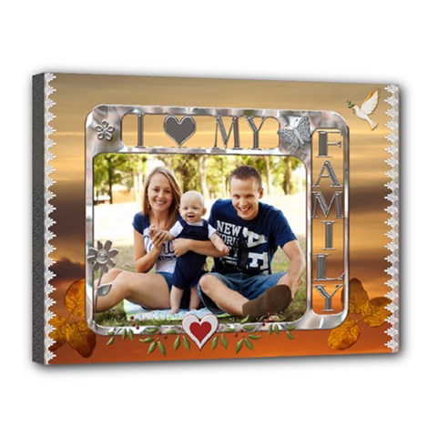 I Love My Family 16x12 Stretched Canvas - Canvas 16  x 12  (Stretched)