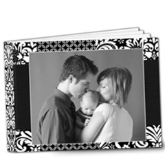 9x7 Deluxe Photo Book-black & white damask/any theme - 9x7 Deluxe Photo Book (20 pages)