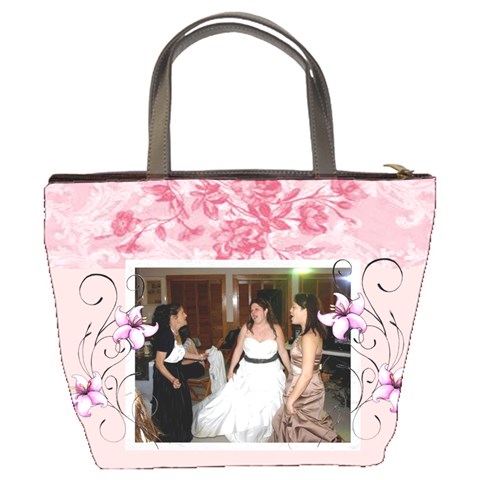 Pink Boarder Bucket Bag By Kim Blair Back