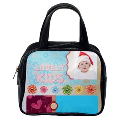 kids happy , gun, baby, happy holiday - Classic Handbag (One Side)