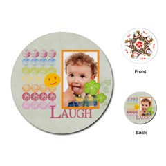 kids, fun, child, play, happy - Playing Cards Single Design (Round)